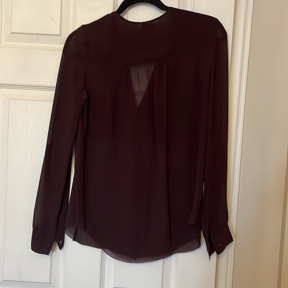 T. Babaton 100% Silk Burgundy Blouse - Picture 3 of 4
